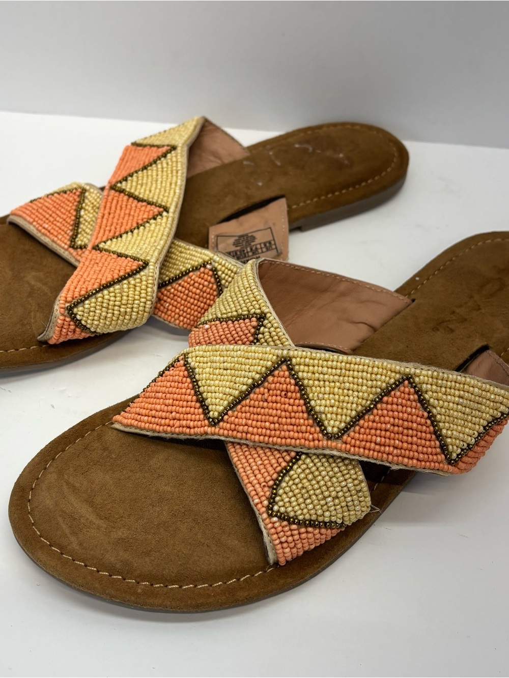 Roan By Bed Stu Bahama Beaded Colorful Boho Women’s Sandals Sz 9.5 Beach Read